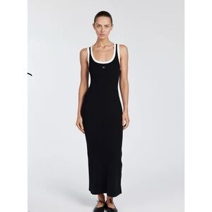 NWT DISSH Signature Black Contrast Midi Dress